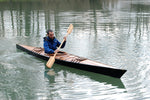 Paddling a Chesapeake 16 wooden kayak built by Adria J.M. in Spain Thumbnail