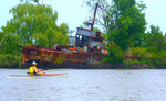 Navigating Argentina's Rio Santiago in a Chesapeake 16 wooden kayak built by Pablo S. Thumbnail
