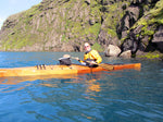 Paddling a Chesapeake 17LT wooden kayak built by Holmar S. in Iceland Thumbnail