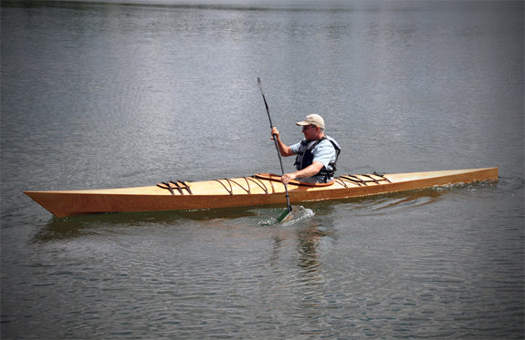 Paddling a classic Chesapeake 17LT wooden kayak