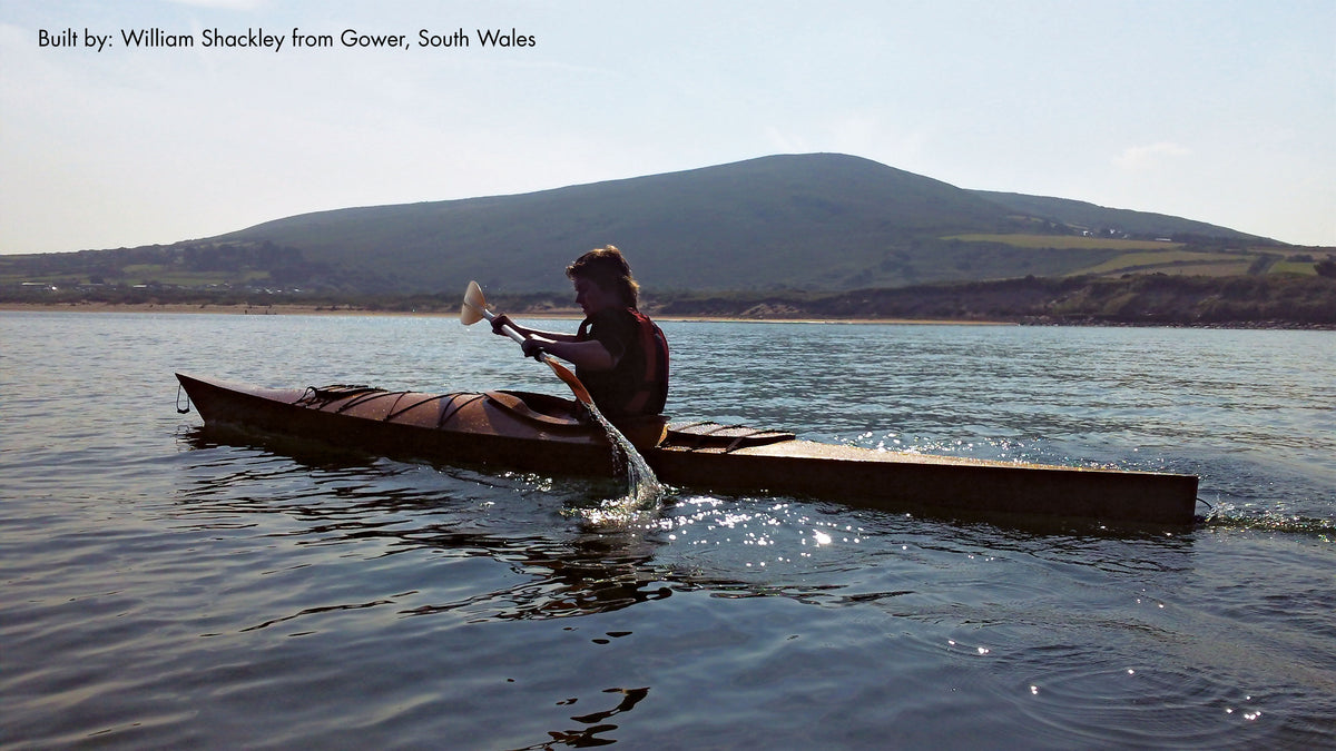 A Chesapeake 17 wooden kayak built in the UK by William S.