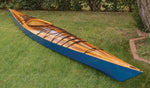 A hybrid Chesapeake 17 wooden kayak with patterned strip-planked deck Thumbnail