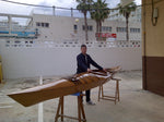 Sergio M. displaying his Chesapeake 17 wooden kayak in Valencia, Spain Thumbnail