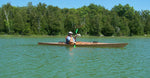 Stewart T. paddling his Chesapeake 18 wooden kayak Thumbnail