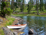 A Chesapeake 18 wooden kayak built by Bob W. on the bank of the Lewis River Thumbnail