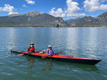 Brian and Katherine P. paddling their Chesapeake Double wooden kayak on Colorado's Lake Dillon Thumbnail