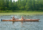 A couple paddling a Chesapeake Double wooden kayak built by Randy W. Thumbnail