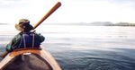 A view from the aft cockpit of a Chesapeake Triple wooden kayak built by Rene A. Thumbnail