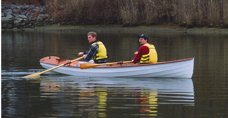 John Harris and friend rowing a Chester Yawl