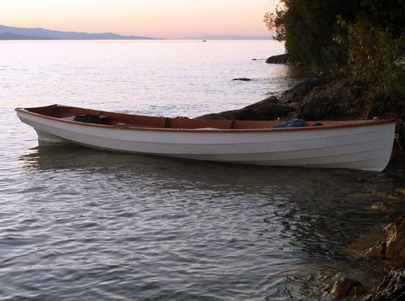 A Chester Yawl ashore at Flathead Lake in Montana