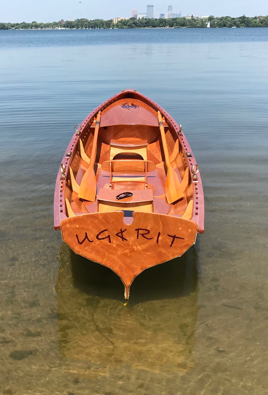 The Chester Yawl UGKRIT on Lake Bde Maka Ska in Minneapolis, Minnesota.