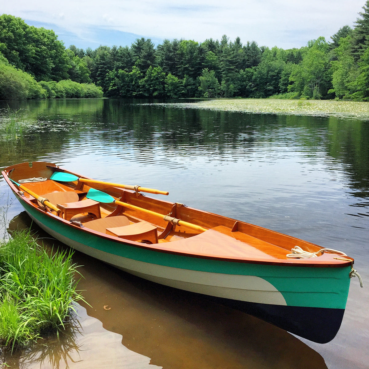 Bright green accent paint on this Chester Yawl built by James F. 