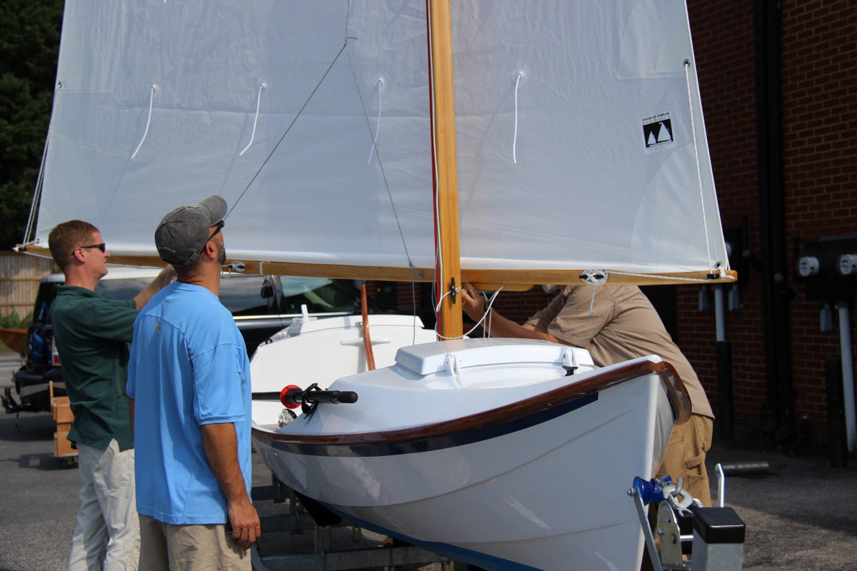 The forward storage compartment in the  Faering Cruiser holds plenty of gear. The aft compartment holds the captain's bed.