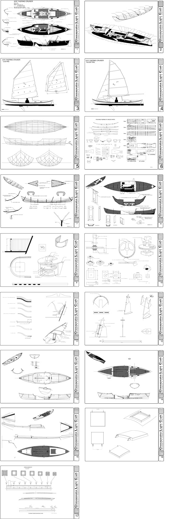 Thumbnail view of the Faering Cruiser plans set.