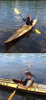 Two views of paddling a Great Auk 17 sea kayak by Steve B. Thumbnail