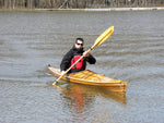 A Great Auk 17 sea kayak built by Gaetan A, under paddle Thumbnail