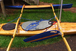 Detail view of a Great Auk 17 sea kayak rigged as a trimaran Thumbnail