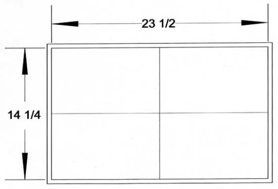 If you are building the Guillemot "L" indoors, make sure you have a window or door of this much room to get it outside when the hull is complete (measurements in inches).