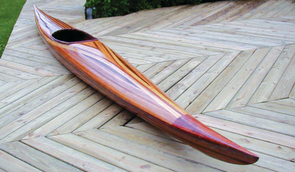 A Guillemot Single wooden kayak built by William S.