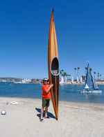 Steve B. showing off his Guillemot Single wooden kayak Thumbnail