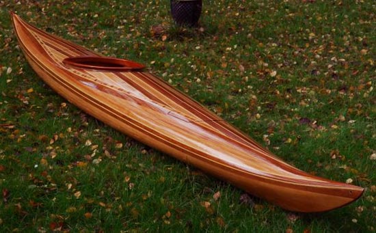 A Guillemot Single wooden kayak built by Anders F