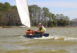 Two men sailing a CLC Jimmy Skiff. Thumbnail