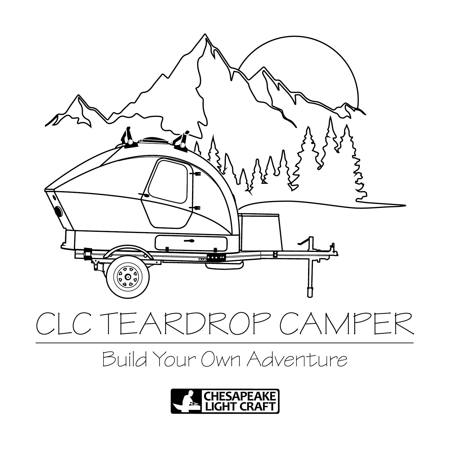 Teardrop Camper "Build Your Own Adventure" Long Sleeve Tee