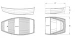 Drawings of Eastport Nesting Pram in one piece and with the two halves nested together. Thumbnail