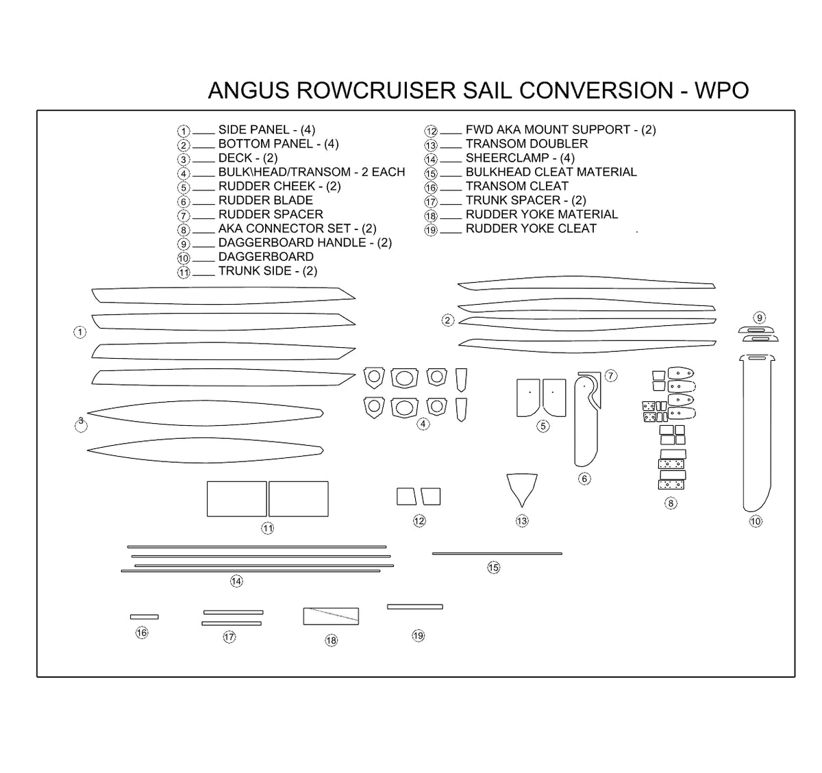 Angus RowCruiser Sail Option Parts Kit