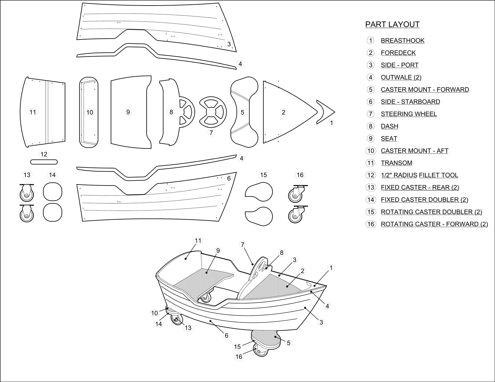 RugRunner parts diagram