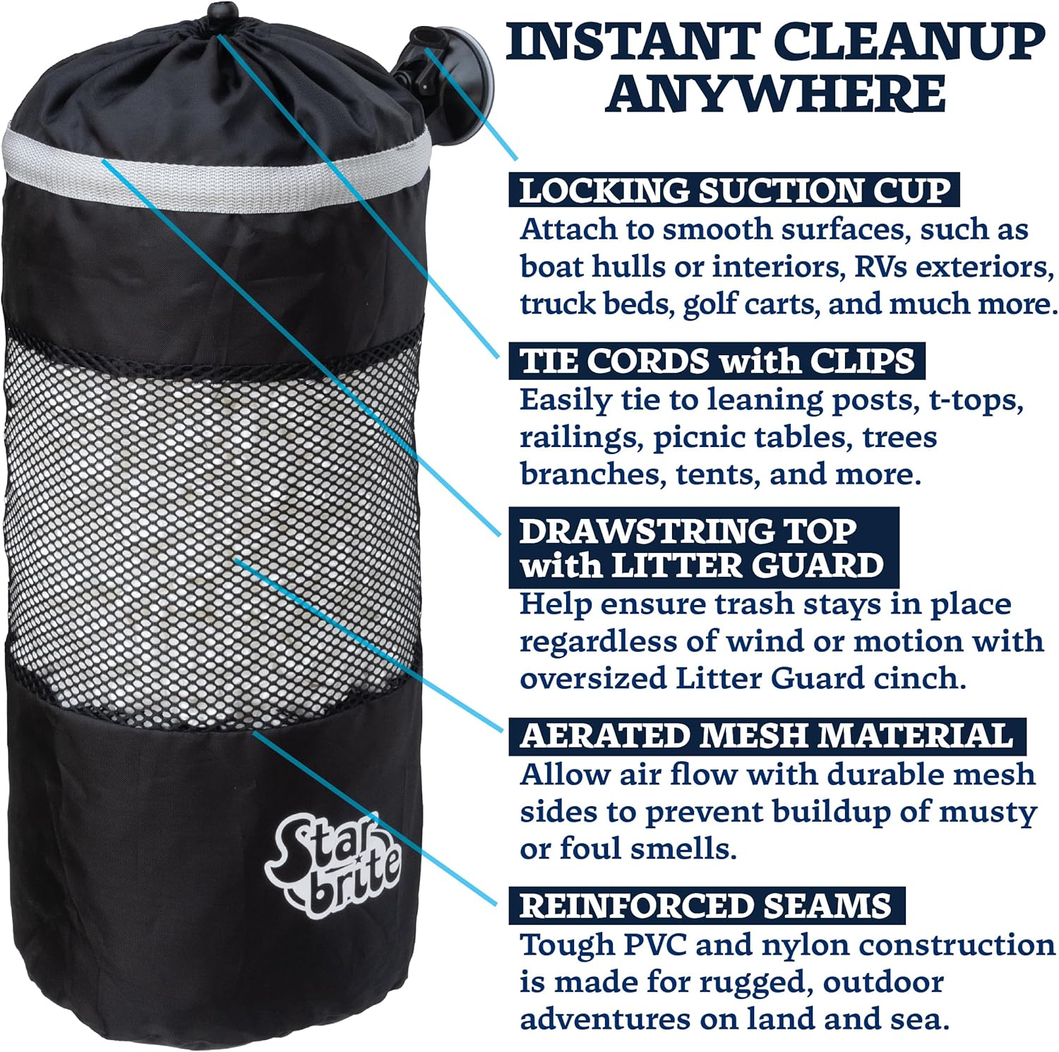 mesh trash bag details