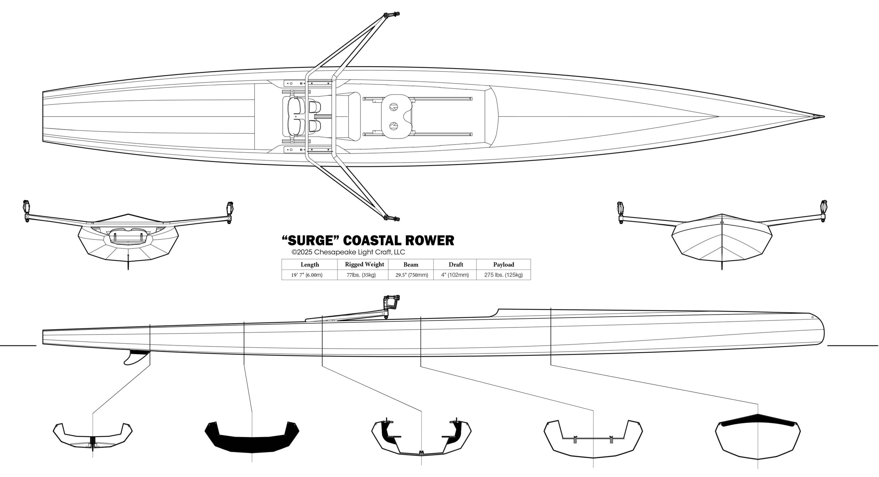 Surge Coastal Rower 1CX Rowing Boat
