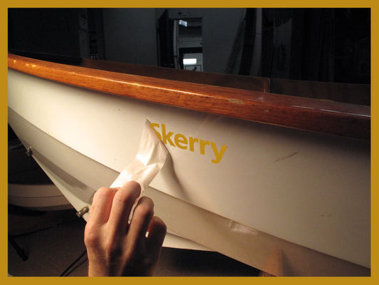 Custom Vinyl Boat Lettering - Gold