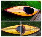 Multiple views of the decorated deck of a Wood Duck 10 kayak built by Louis K., Ontario, Canada Thumbnail