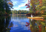 Andrew R. takes a break from paddling his Wood Duck 10 kayak to take a photo of autumn scenery in Arlington, MA Thumbnail