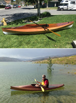 Two views of his Wood Duck 10 kayak from builder Tom C., Castaic Lake, CA Thumbnail