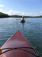 Looking over the bow of his Wood Duck 10 kayak at another just ahead from Mike H. Thumbnail