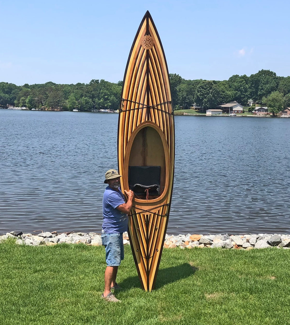 David P. preparing to launch his Wood Duck 12 Hybrid kayak at High Rock, NC