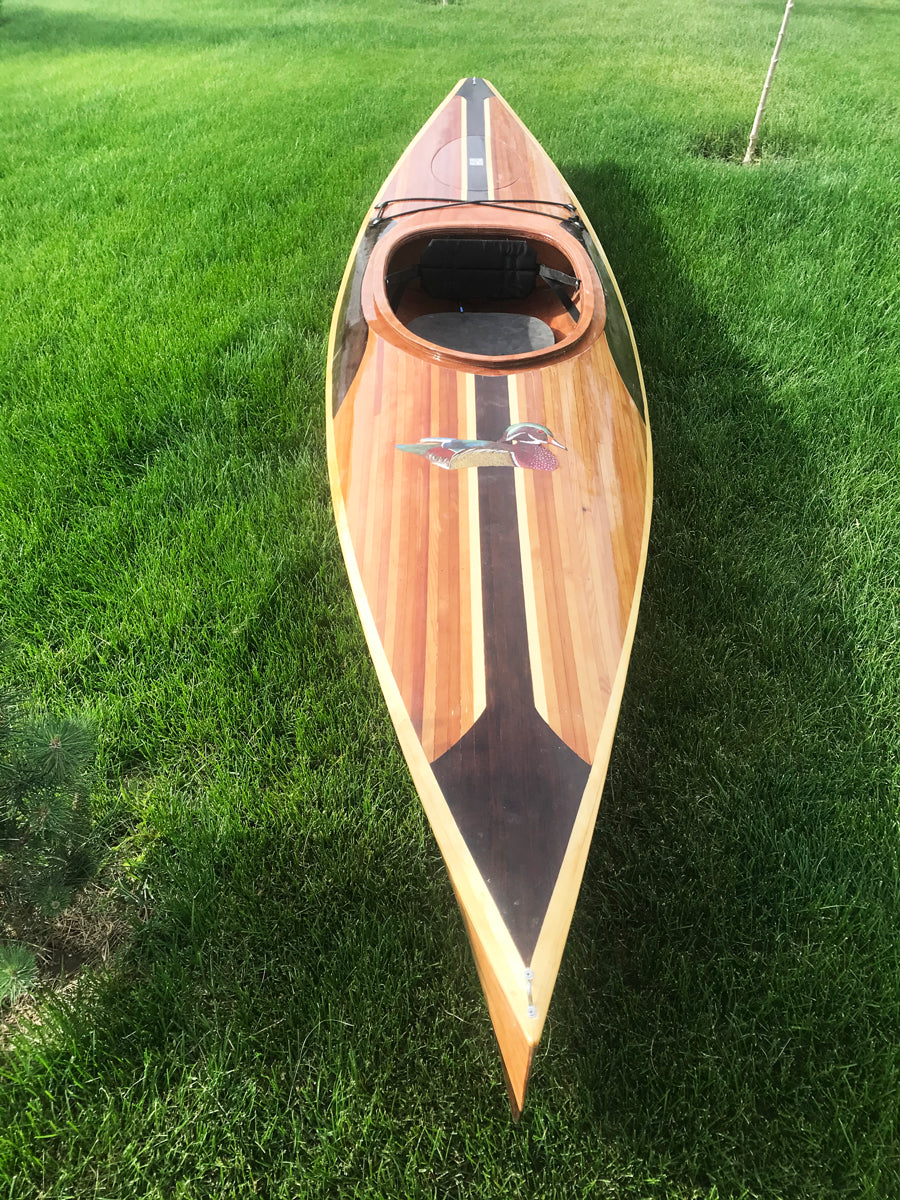A Wood Duck 12 Hybrid kayak (with wood duck inlay) built by Larry U.