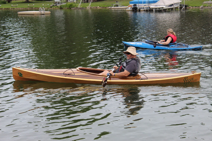 The SEA WOLF is a Wood Duck 14 Hybrid kayak built by Robert W.