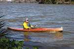 A man paddling a Wood Duck 14 kayak built by Bryan P. Thumbnail