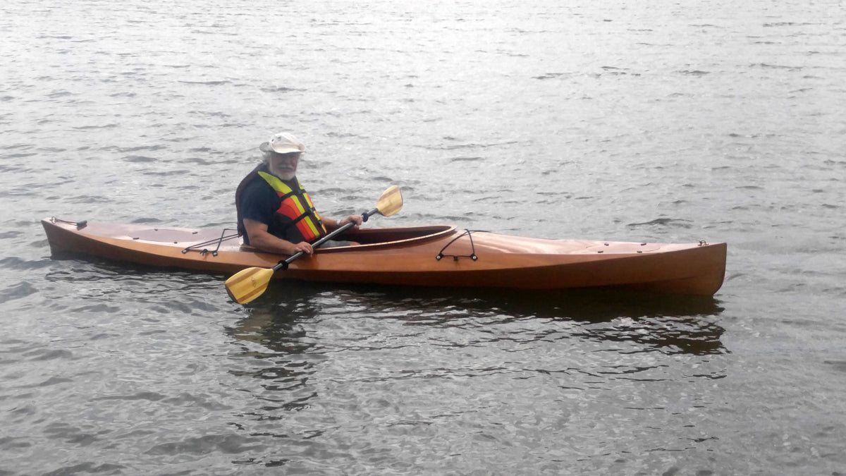 Howard C. paddling his Wood Duck 14 kayak