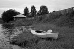 A black-and-white image of a Wood Duck 14 kayak built by Sergey P. Thumbnail