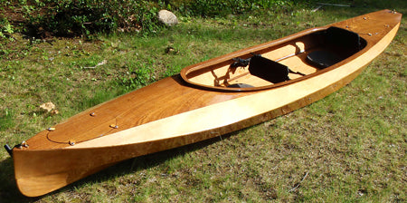 A Wood Duck Double kayak on the lawn
