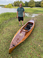 Kevin B. built this Wood Duck Double kayak in a class. He displays his craftsmanship here. Thumbnail