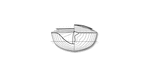 Section view plan of the Aleutesque kayak designed by Nick Schade. Thumbnail