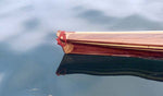 Side view of the bow of Aleutesque kayak designed by Nick Schade. Thumbnail
