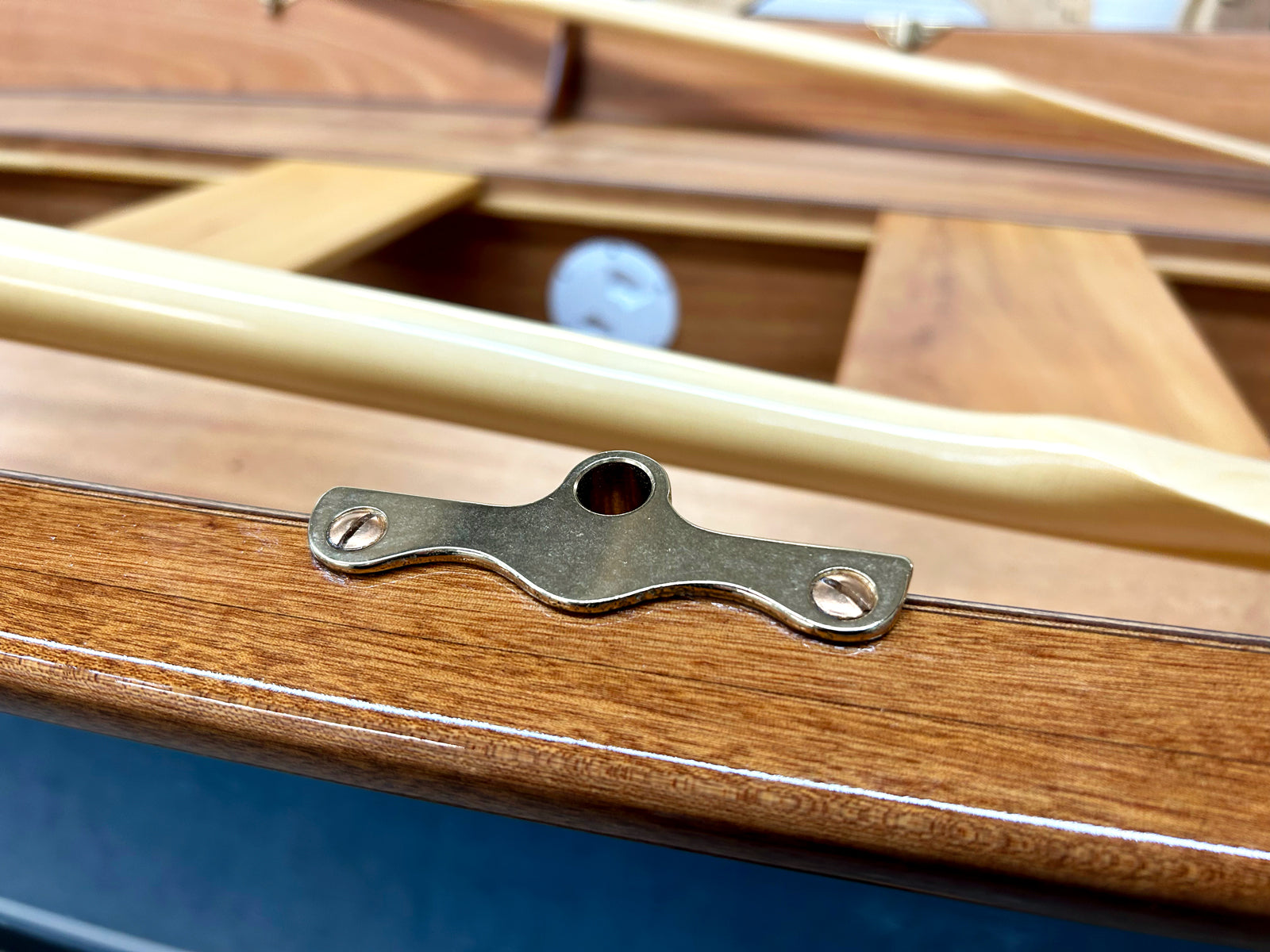 Angled oar sockets on a Jimmy Skiff II
