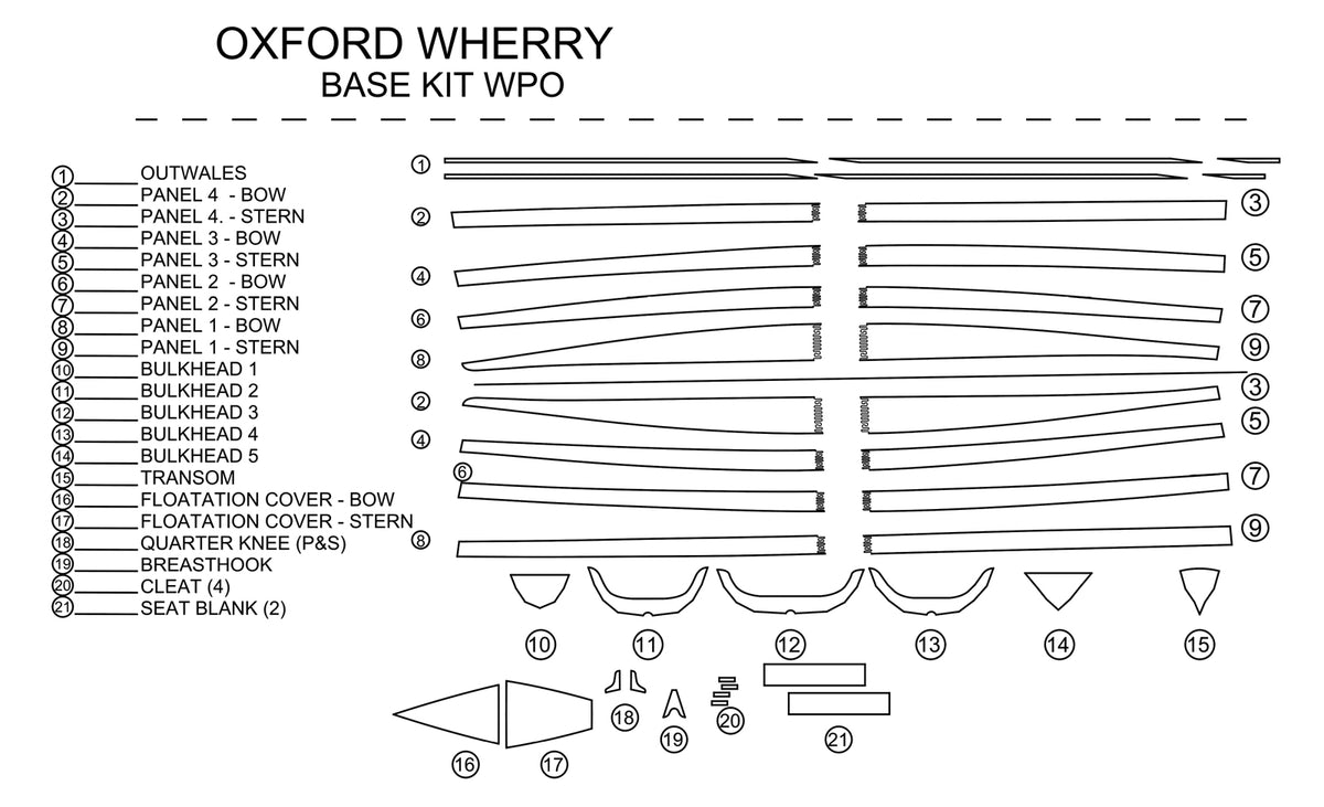Angus Oxford Wherry Wood Parts Only Kit Parts