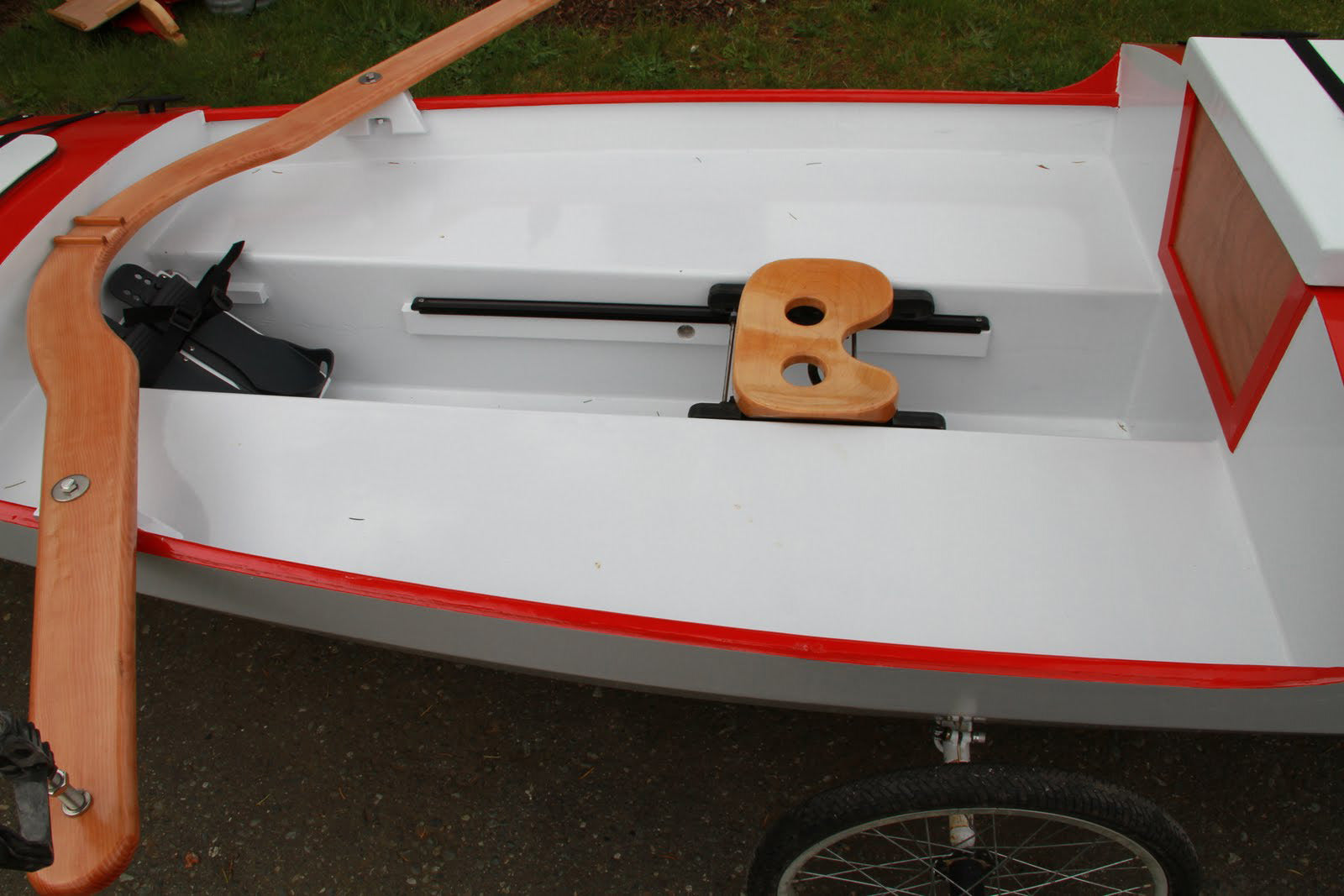 Angus RowCruiser sliding seat in cockpit